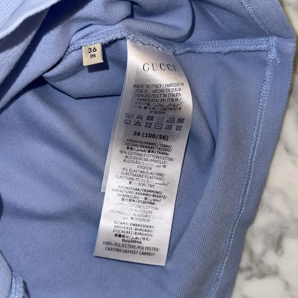 Gucci Kids Light Blue Polo with Yellow Accents 36M